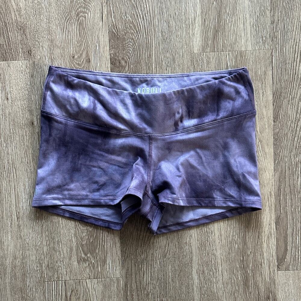 NOBULL Low Rise Matte Shorts Nightshade Tie Dye Size Medium Gym Activewear